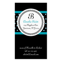 blue MONOGRAM mommy calling card Business Cards