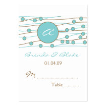Blue Monogram Wedding Table Seating Cards business cards