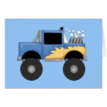 Blue Monster Truck Tshirts and Gifts Greeting Cards