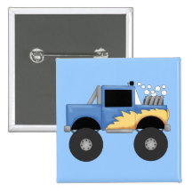Blue Monster Truck Tshirts and Gifts Pin
