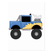 Blue Monster Truck Tshirts and Gifts Post Cards