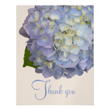 Blue Moon Hydrangea Flat Wedding Thank You Cards Announcement