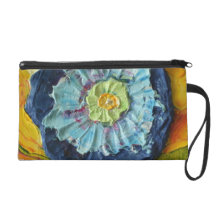 Blue Morning Glories Wristlet
