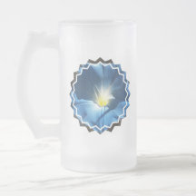 Blue Morning Glory Frosted Beer Mug