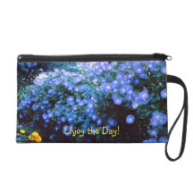 Blue Morning Glorys-Enjoy the Day! Wristlet Clutches