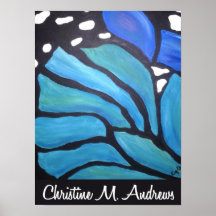 Blue morpho abstract butterfly painting poster