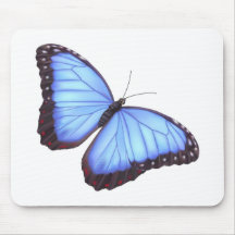 Blue morpho butterfly mouse pad