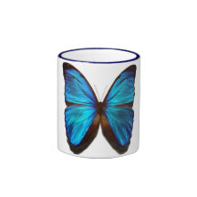 Blue morpho butterfly mug