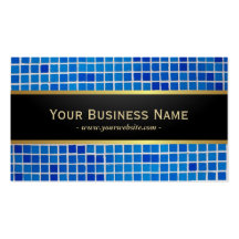 Blue Mosaic Background Dark Business Card