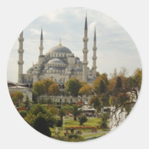 Blue Mosque Round Sticker
