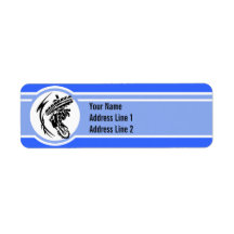 Blue Motocross; Dirt Bike Return Address Labels