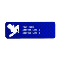 Blue Motocross Whip Custom Return Address Labels