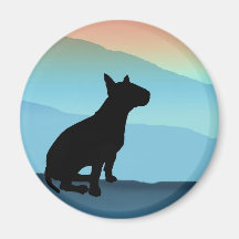Blue Mountains Bull Terrier Refrigerator Magnet