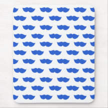 Blue Moustaches Mousepads