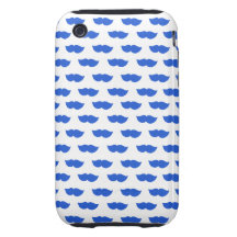 Blue Moustaches Tough iPhone 3 Case
