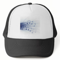 Blue Music Explosion on White Mesh Hat