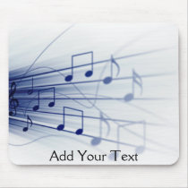 Blue Music Explosion on White Mouse Pads