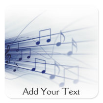 Blue Music Explosion on White Sticker