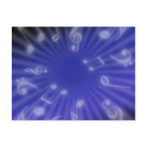 Blue Music Postcard
