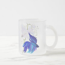 Blue 'n' White Siamese Fighting Fish Mugs