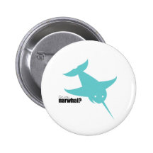 Blue Narwal | Stoopid Goat Button