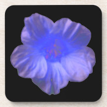 Blue Nasturtium Flower Cork Coaster
