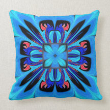 Blue Native Flower American MoJo Pillow