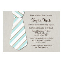 Blue Necktie Little Man Baby Shower Invitations