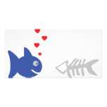 blue nekrophiliac fish icon photo cards