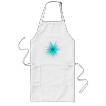 Blue Neon Glowing Pentagram - Pagan Symbol Apron