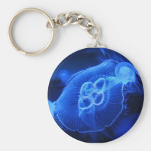 Blue Neon Jellyfish Key Chain
