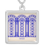 Blue New Orleans art nouveau antique white Pendants