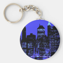 Blue New York City Keychain