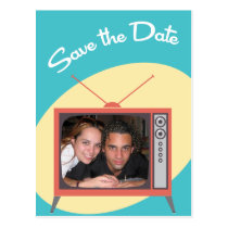 Blue  Now Presenting Save the Dates postcards
