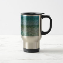 Blue Ocean Water Over White Sand Coffee Mug