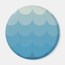 Blue ocean wave pattern magnets