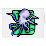 Blue Octopus Greeting Card