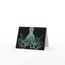 Blue Octopus Note Card