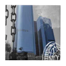 Blue Office Buildings Tile