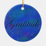 Blue on Blue Script Gratitude Ornament