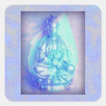 Blue Opal Kwan Yin square sticker