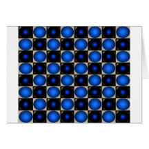Blue Optical Illusion Chess Board CricketDiane Greeting Card