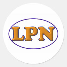 Blue Orange LPN Round Stickers