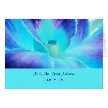Blue Orchid Wedding Place Card