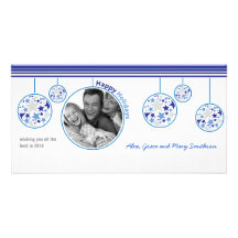 Blue Ornament Photo Card