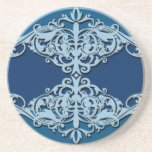 Blue Ornaments Beverage Coasters