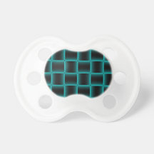 Blue-Outlined Black Square Pattern Baby Pacifiers
