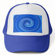 Blue Oval Swirl Pattern Mesh Hats
