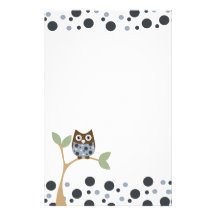Blue Owl Baby Personalized Stationery