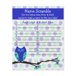 Blue Owl Baby Shower Personalized Game